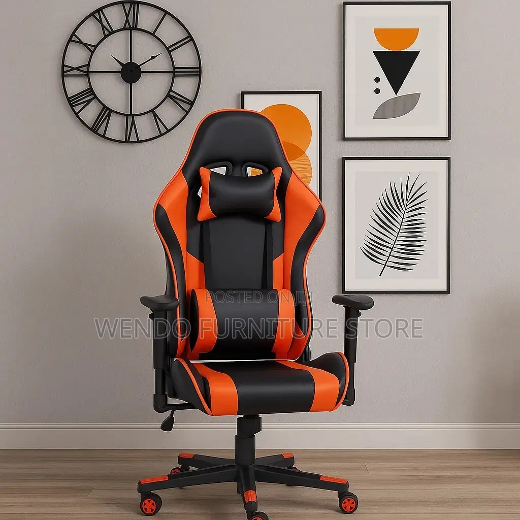 Office Chair : Ys-916-Orange Gaming Chair With Pu Leather.