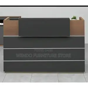 Office Desk : G1 Bisbon 1.6m Reception Counter (Brown Oak/Black)