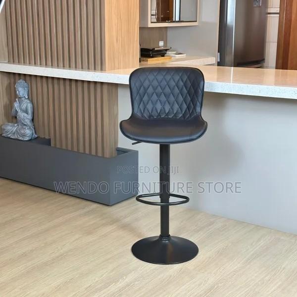 Barstool : Black Diamond-Quilted Pu Leather Barstool, - thumbnail 6