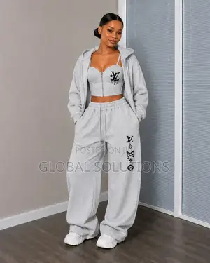 Fancy 3-Piece Light Blue Fleece Sweatset