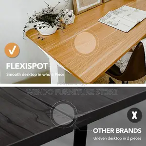 Office Desk : 1.2m Flexi Spot Standing Desk With a Brown Frame