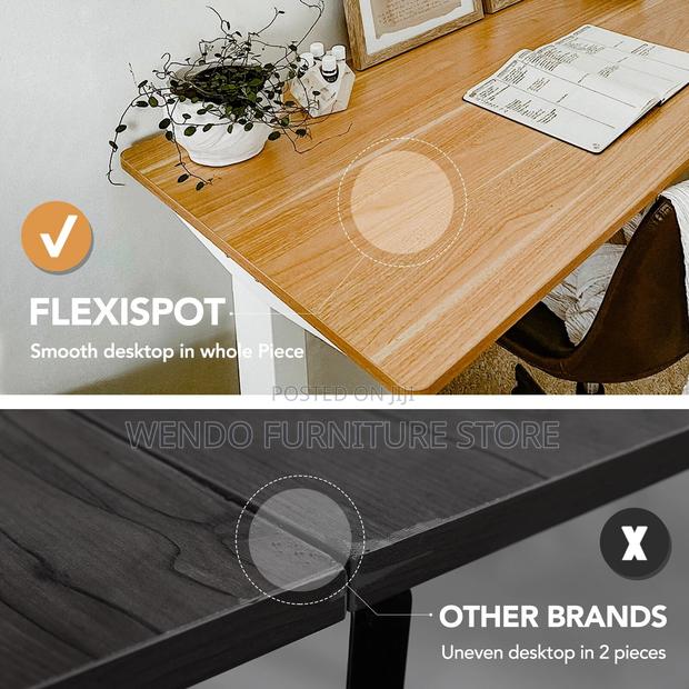 Office Desk : 1.2m Flexi Spot Standing Desk With a Brown Frame - thumbnail 4