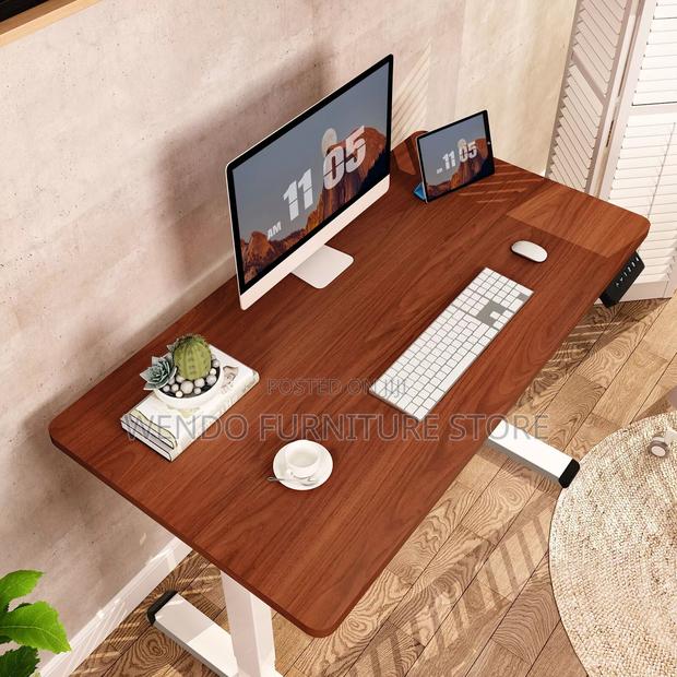 Office Desk : 1.2m Flexi Spot Standing Desk With a Brown Frame - thumbnail 7
