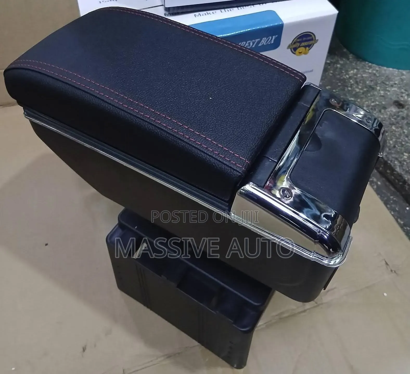 Black Car Armrest Console