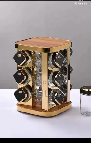 12pcs Marble Spice Rack With Wooden Top - Jm