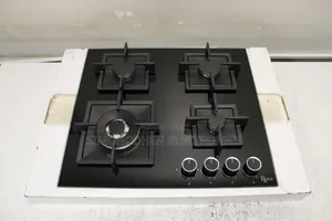 Roch 4 Burner Black Inbuilt Gas Cooker With Cast Iron Grid