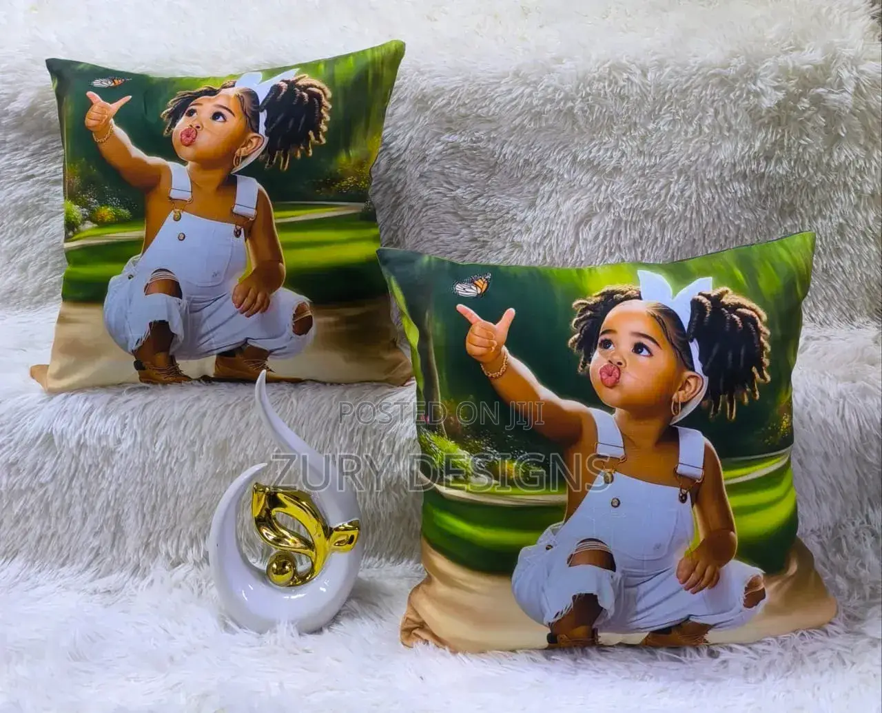 Throw Pillows ✓Size 18" ×18" ✓ Printed in Gold, African, Bible Vases.