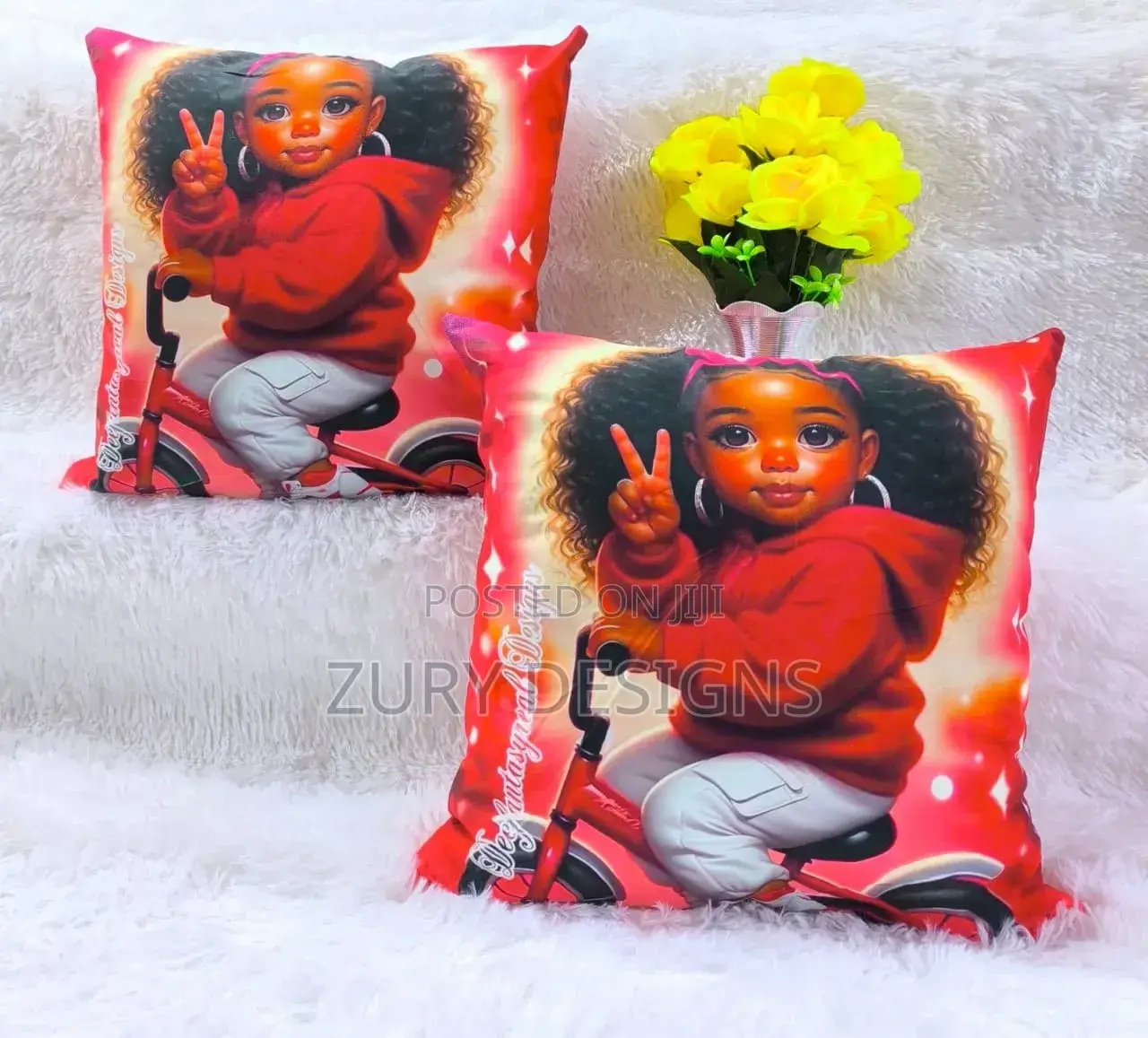 Throw Pillows ✓Size 18" ×18" ✓ Printed in Gold, African, Bible Vases.