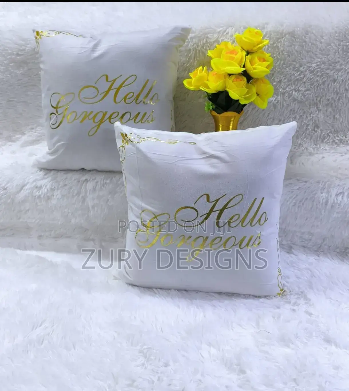Throw Pillows ✓Size 18" ×18" ✓ Printed in Gold, African, Bible Vases.