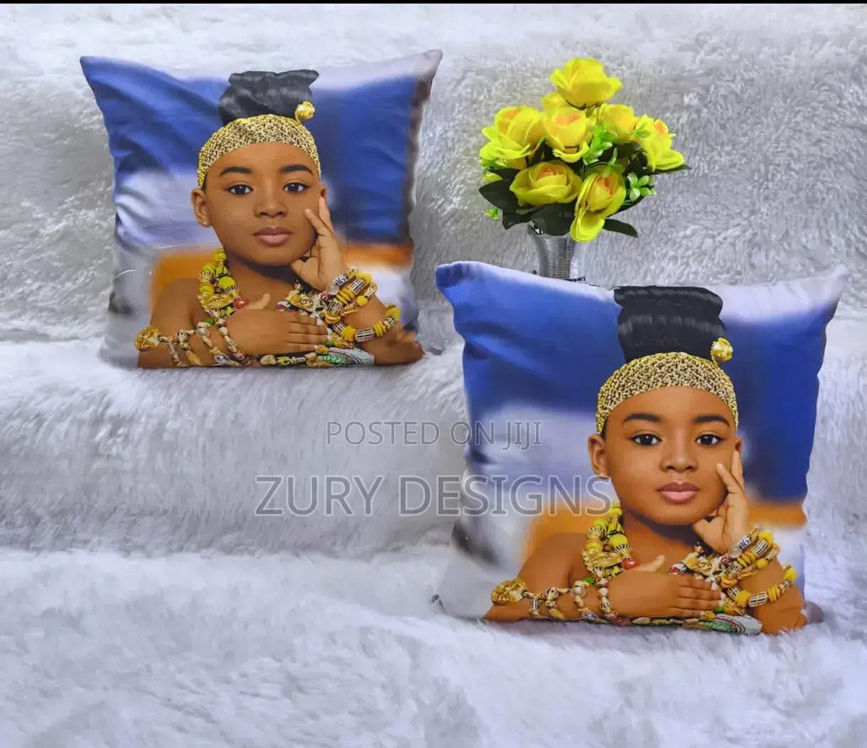 Throw Pillows ✓Size 18" ×18" ✓ Printed in Gold, African, Bible Vases.