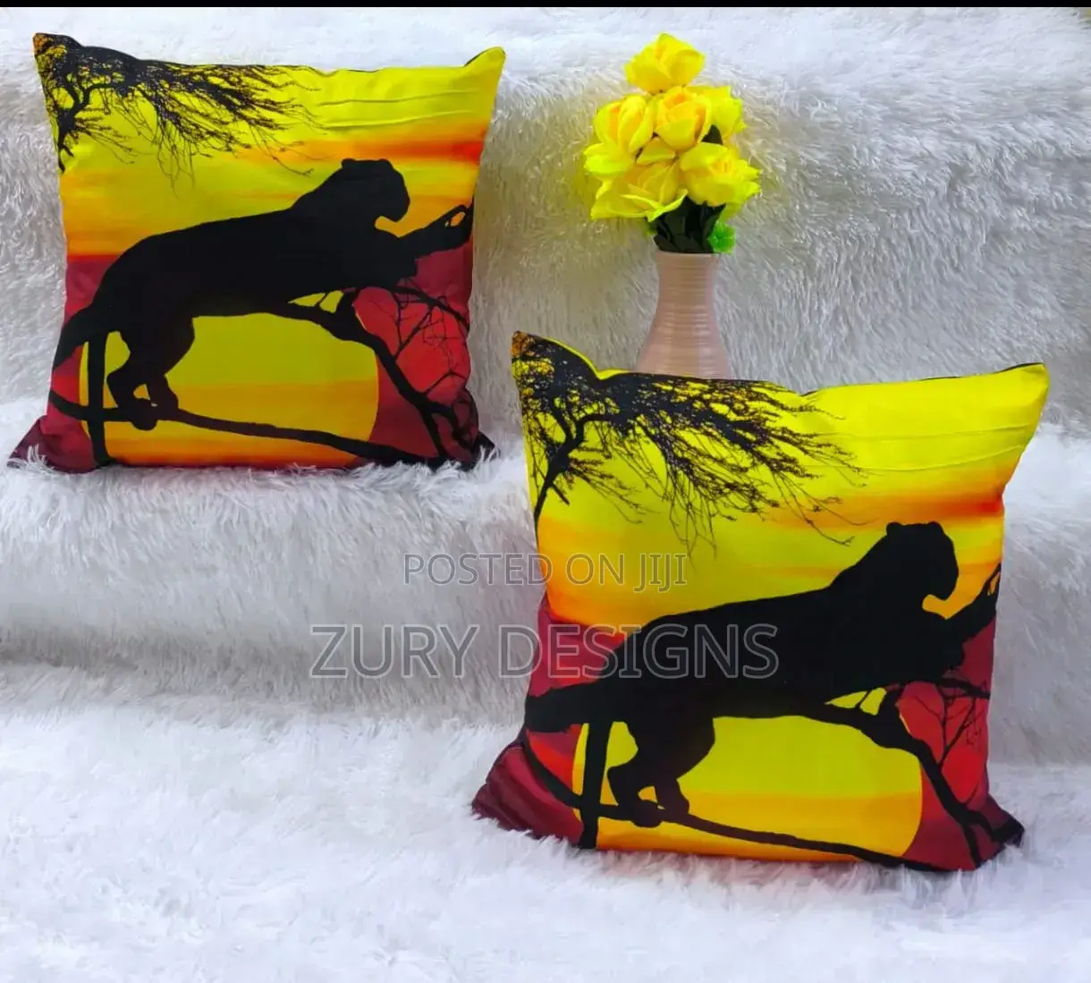 Throw Pillows ✓Size 18" ×18" ✓ Printed in Gold, African, Bible Vases.