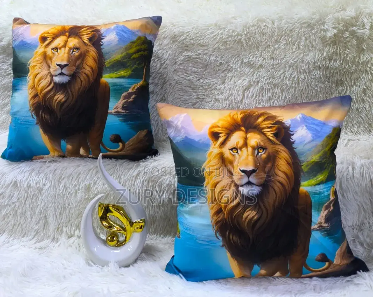 Throw Pillows ✓Size 18" ×18" ✓ Printed in Gold, African, Bible Vases.
