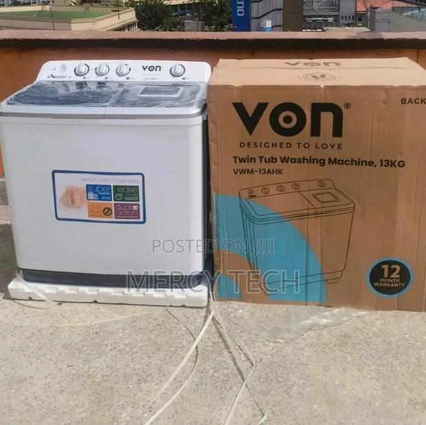 Von 13kg Twin-Tub Semi-Automatic Washing Machine – Model VWM-13ahk
