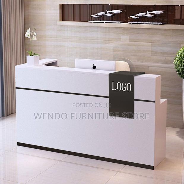 Office Desk : G6 Modern White And Black Melamine Reception Desk,