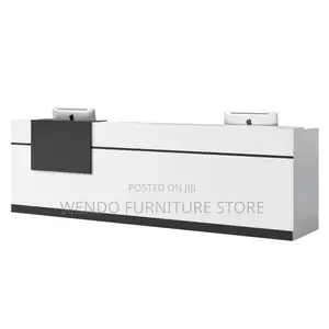 Office Desk : G6 Modern White And Black Melamine Reception Desk,