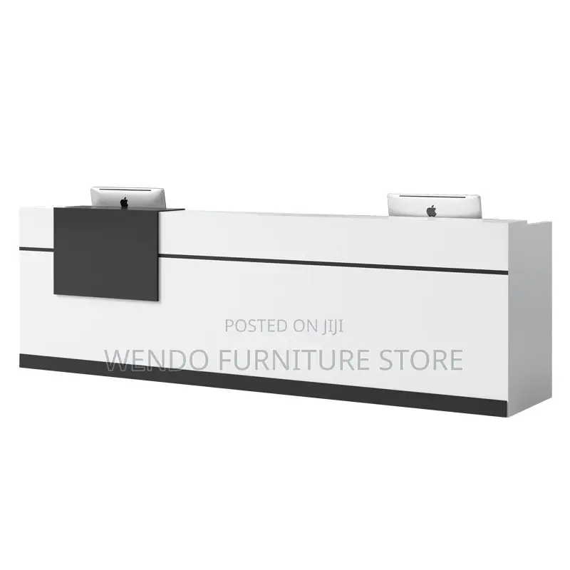 Office Desk : G6 Modern White And Black Melamine Reception Desk,