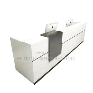 Office Desk : G6 Modern White And Black Melamine Reception Desk,
