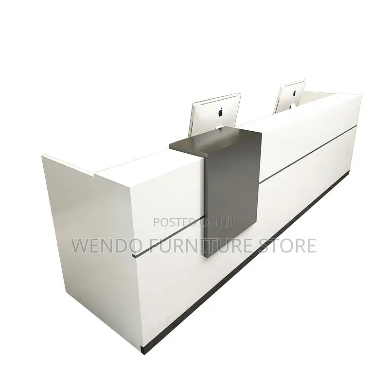 Office Desk : G6 Modern White And Black Melamine Reception Desk,