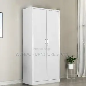 Office Cabinet : White 2-Door Metallic Office Filing Cabinet