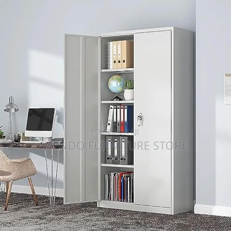 Office Cabinet : White 2-Door Metallic Office Filing Cabinet