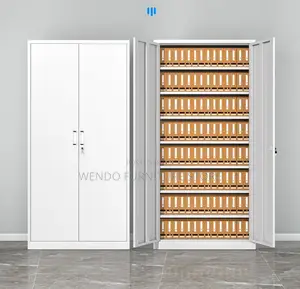 Office Cabinet : White 2-Door Metallic Office Filing Cabinet