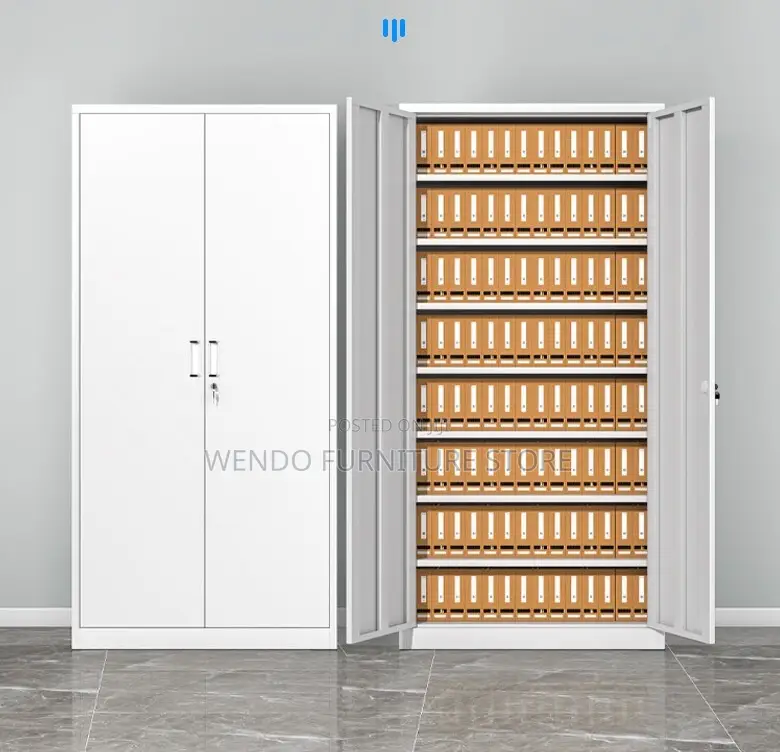 Office Cabinet : White 2-Door Metallic Office Filing Cabinet