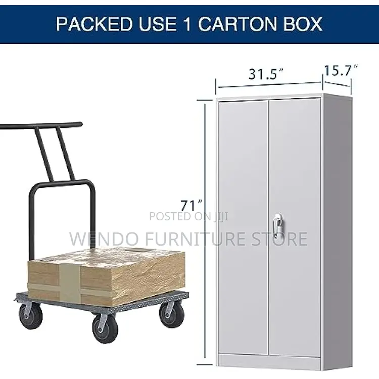 Office Cabinet : White 2-Door Metallic Office Filing Cabinet