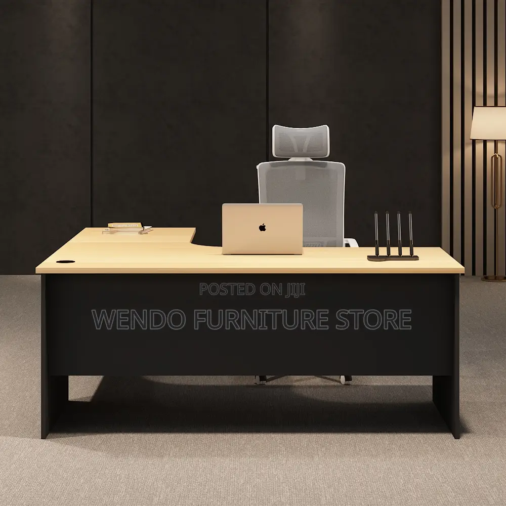Office Desk : Modern 120cm L-Shaped Executive Office Desk