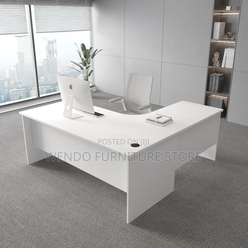 Office Desk : Modern 120cm L-Shaped Executive Office Desk