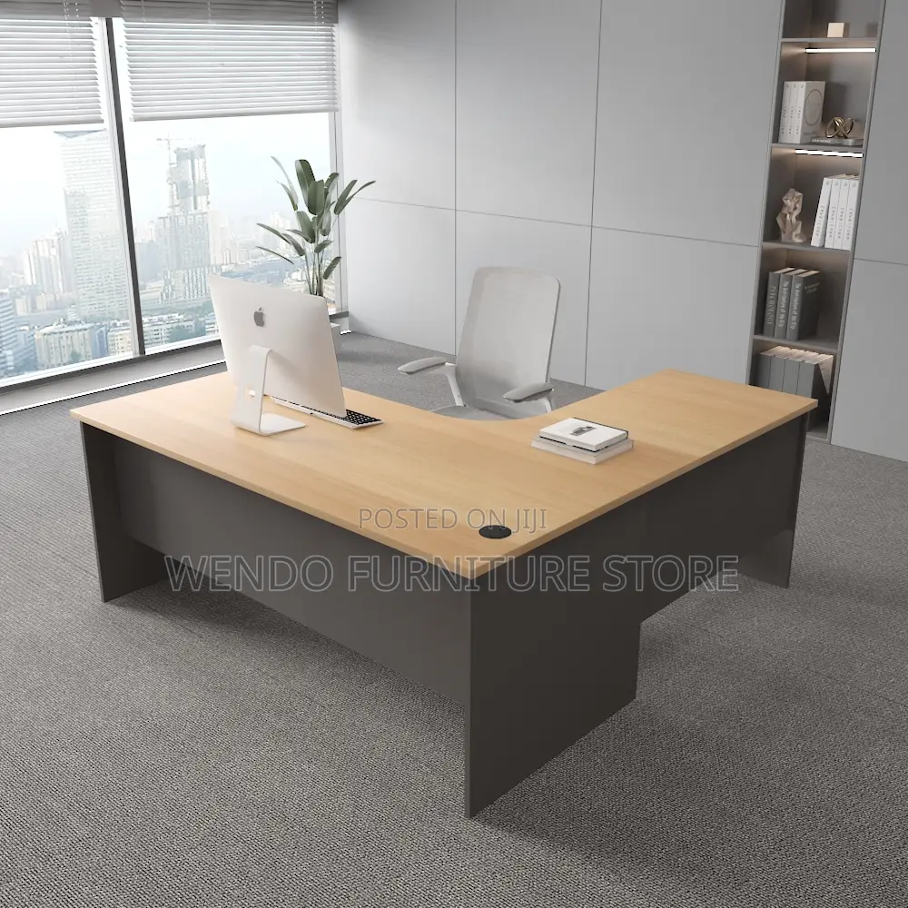 Office Desk : Modern 120cm L-Shaped Executive Office Desk