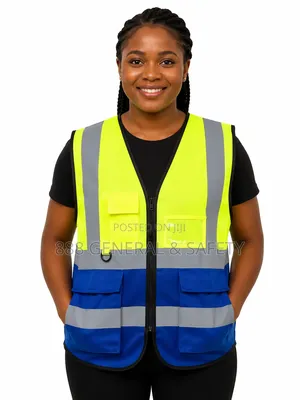 Reflector Jacket-vest Multi-pocket Reflective Safety Vest Green & Blue
