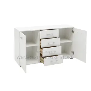 Cabinet : Modern Walnut Wood Office Credenza With Drawers and Cabinets