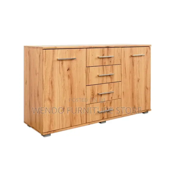 Cabinet : Modern Walnut Wood Office Credenza With Drawers and Cabinets