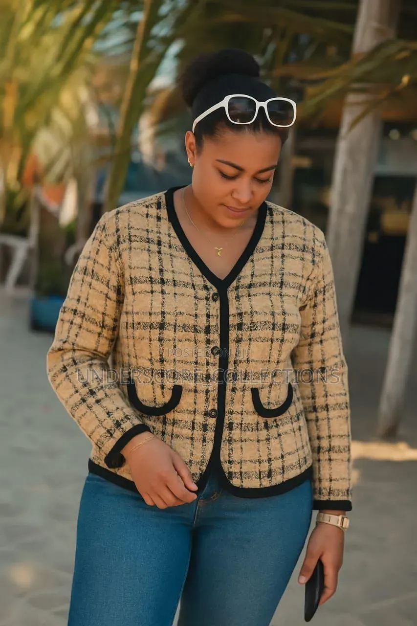Ladies Checked Crop Jackets