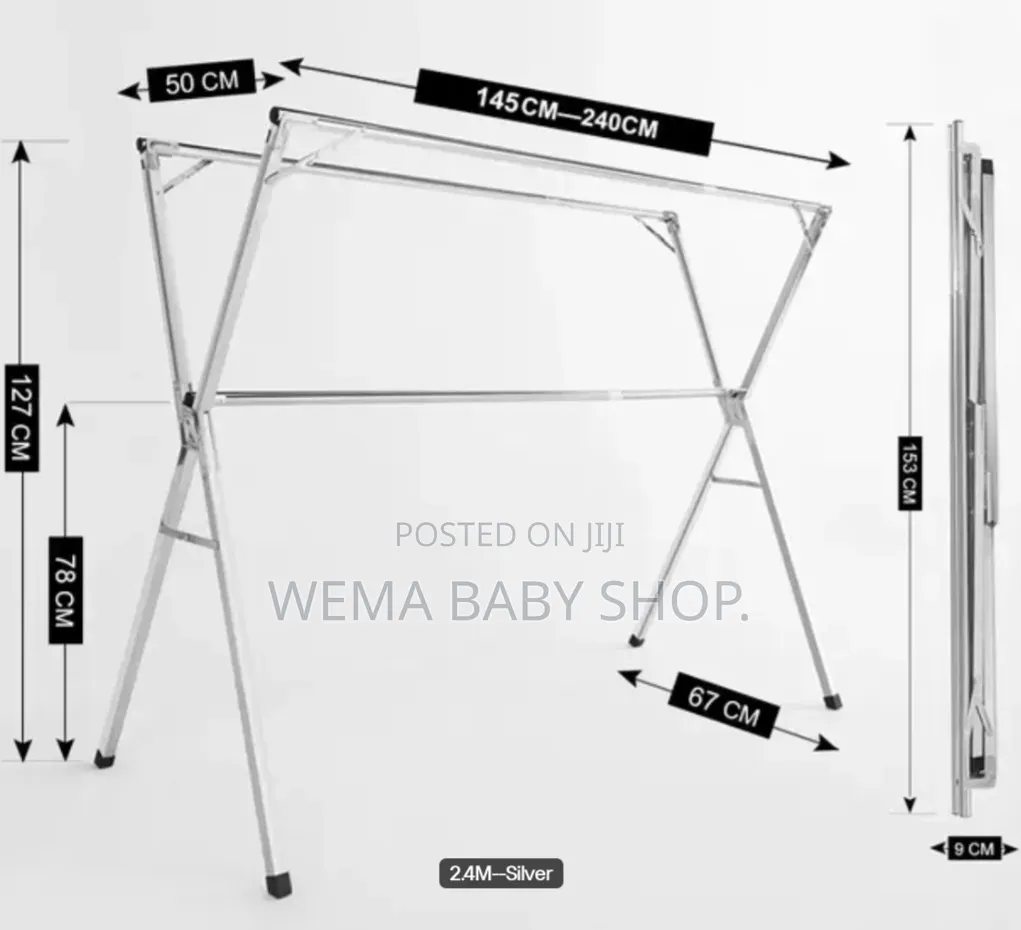 Telescopic/Retractable/Foldable Stainless Steel Laundry Rack.