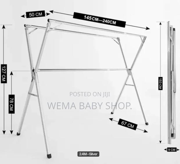 Telescopic/Retractable/Foldable Stainless Steel Laundry Rack. - thumbnail 4