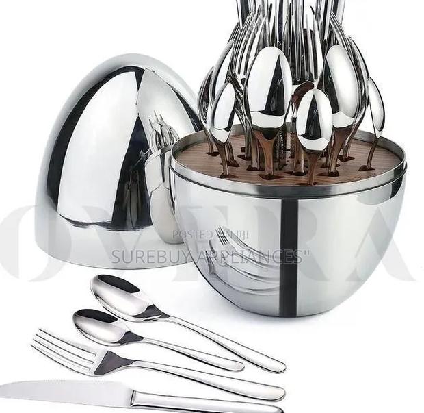 Executive 36pcs Silver Egg-Shaped Cutlery Set
