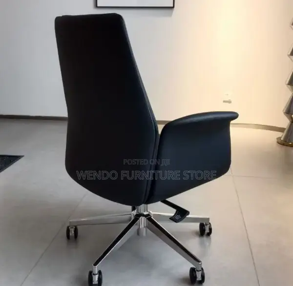 Chair : Premium Vegan Leather Sculpted Integrated Armrest Office Chair