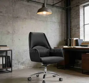 Chair : Premium Vegan Leather Sculpted Integrated Armrest Office Chair