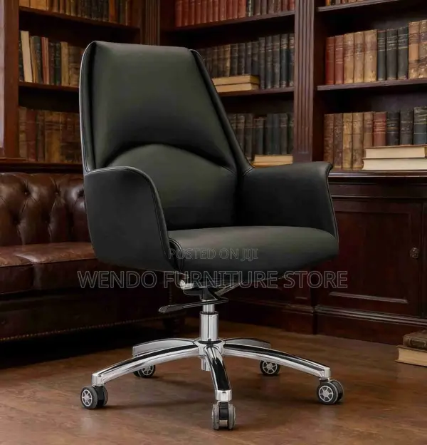 Chair : Premium Vegan Leather Sculpted Integrated Armrest Office Chair