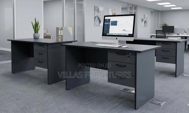 Grey Lockable Drawers Desk