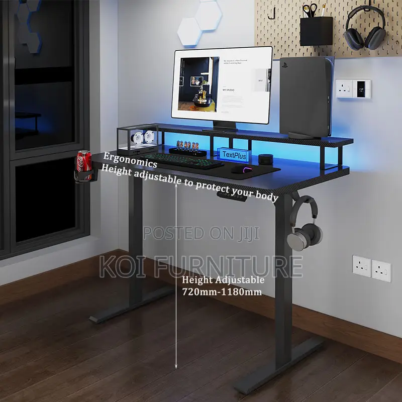 Office Desk; 1.6 Meters Bleck Ttr32 Adjustable Desk