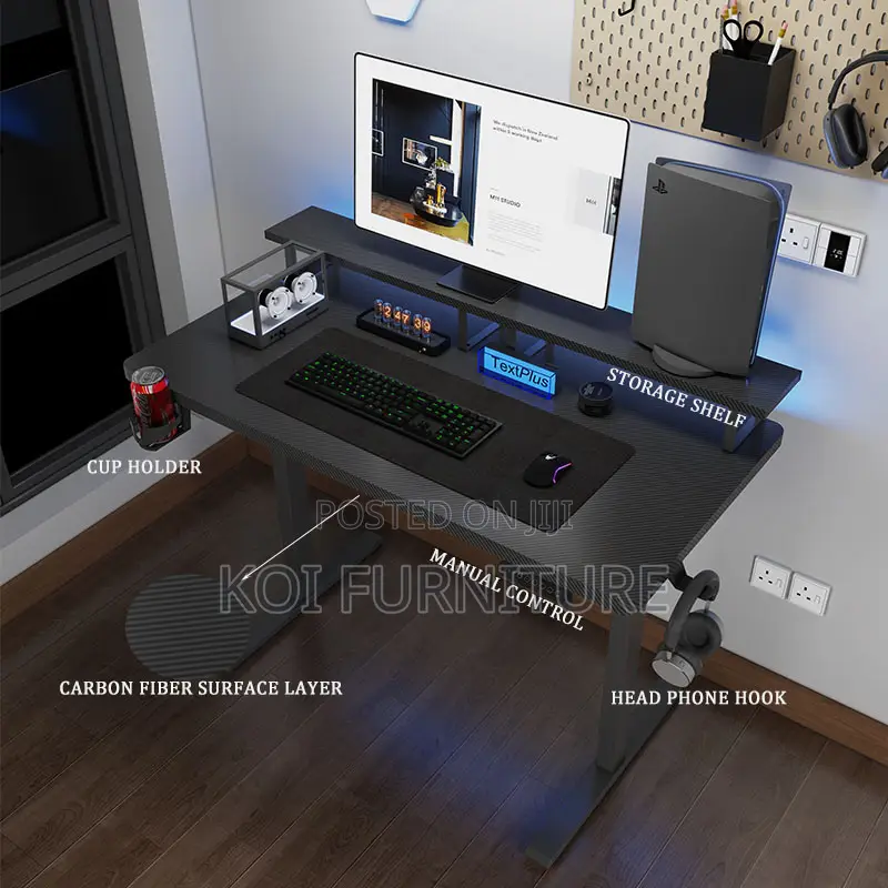 Office Desk; 1.6 Meters Bleck Ttr32 Adjustable Desk