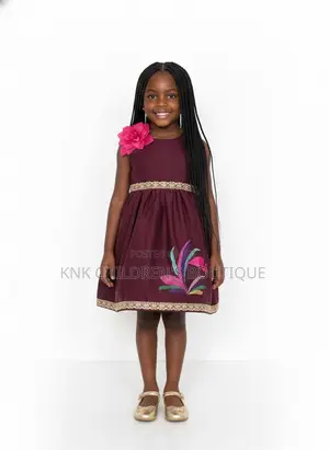 KNK Burgundy Flamingo Girls Dress