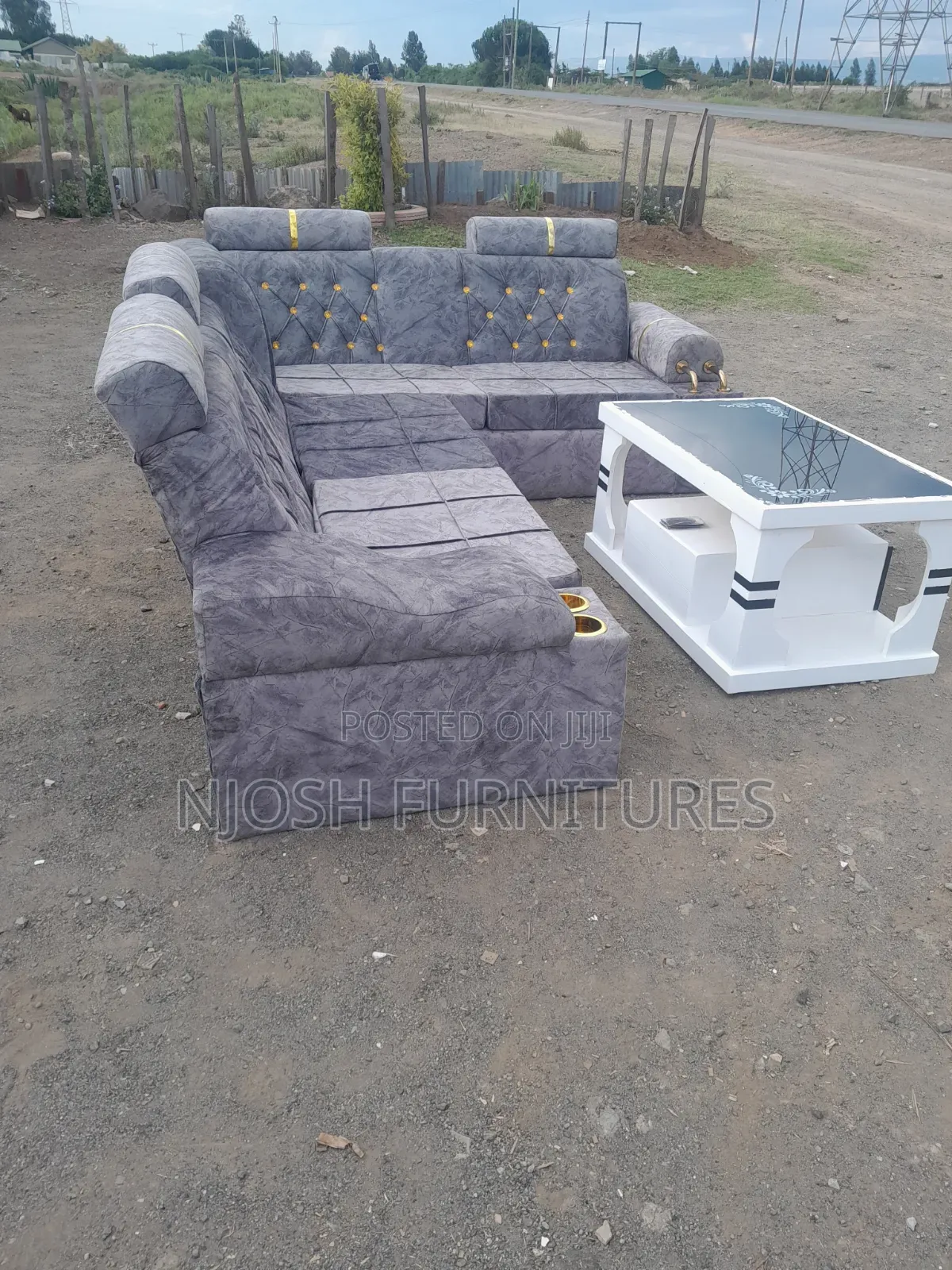 Grey Permanent Sofa Seat