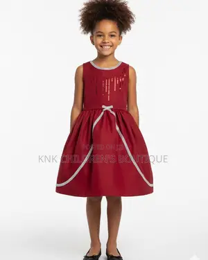 KNK Red Sparkle Girls Dress