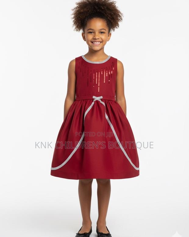 KNK Red Sparkle Girls Dress