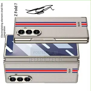 Samsung Galaxy Z Fold 7 Leather Case With Built-in Screen Protector,