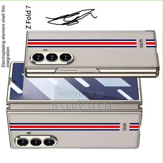 Samsung Galaxy Z Fold 7 Leather Case With Built-in Screen Protector, - thumbnail 2