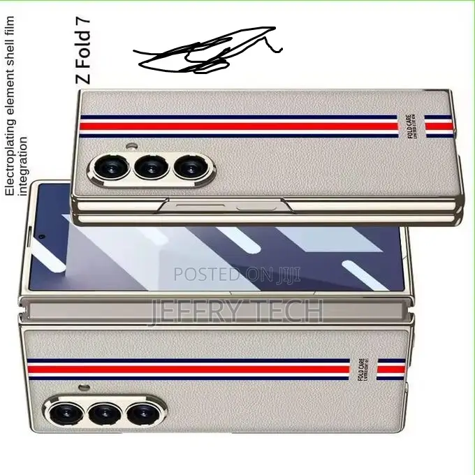 Samsung Galaxy Z Fold 7 Leather Case With Built-in Screen Protector,